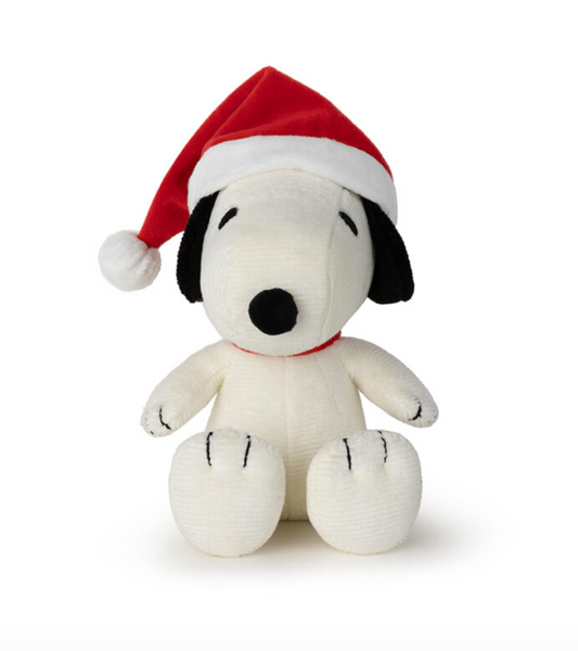 Snoopy Sitting with Christmas Hat