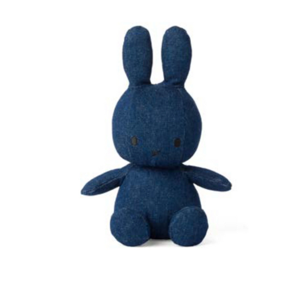 Miffy sitting Denim Plush 23cm , Raw denim