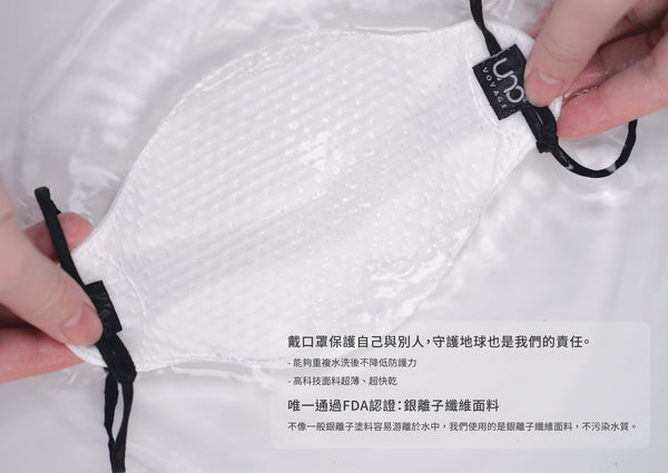 台灣 UNO 微米Ag+ 銀離子口罩(可重洗200次+)
