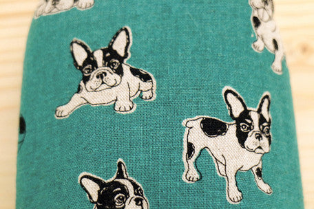 Soft Pipe Slipper Babouche Shoes French Bulldog Emerald Green
