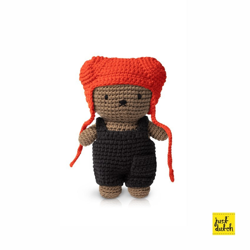 Boris handmade and his black overall + red hat