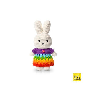 Miffy handmade  and her brightly rainbow dress( 65th anniversary special edition)