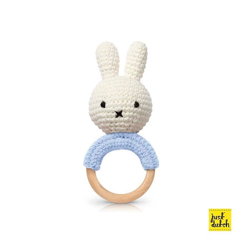 Miffy handmade teether, pastel blue + music