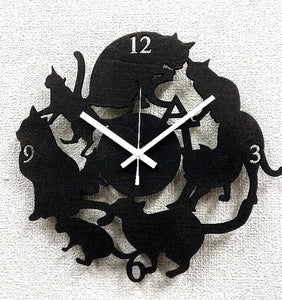 Cat Silhouette Wall Clock